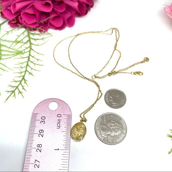 ⚜️14K STERLING SILVER Sunburst Pendant Necklace - Picture 10 of 10